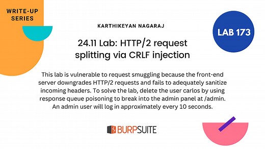 24.11 Lab: HTTP/2 request splitting via CRLF injection |2024