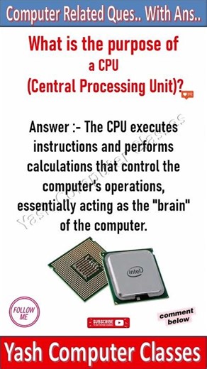 Central Processing Unit #Computer #ComputerBasics #ComputerGK