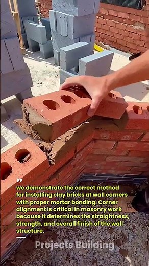 Perfect Brick Corner Installation Technique | Strong & Clean Masonry Finish