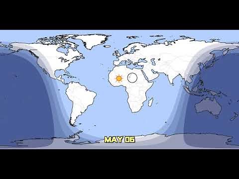 Day and Night World Earth Map with Sun and Moon position (Every 24 hours)
