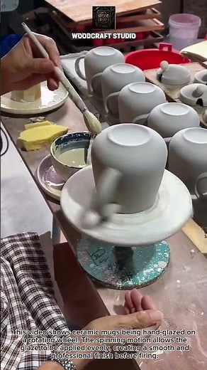 Hand Glazing Ceramic Mugs! #Pottery #Ceramics #Craftsmanship