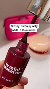 Introducing Le Mini Macaron Gel Polish: Base, color and top in just 1 gel. Say goodbye to multiple steps and bottles and enjoy a super easy solution in just one brushstroke! | Le Mini Macaron