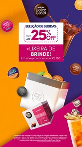 Aproveite a nossa seleção de bebidas com até 25% OFF e ganhe um mimo para renovar seu cantinho! | NESCAFÉ Dolce Gusto Brasil