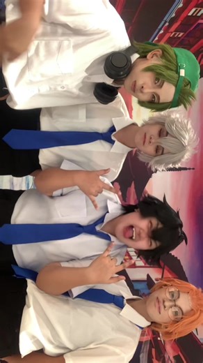 my two worlds colliding #bachira / #tamon : @gab 🌾🌿 #reo / #zaki : xion #ego / #mogari : @JINJI KIKKO #isagi / #eugene : @nic #bluelock #bllk #phantombusters #phanbus #cosplay