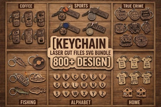 Keychain Laser Cut Files SVG Bundle | Engraved Keyring Vector Designs - Etsy UK