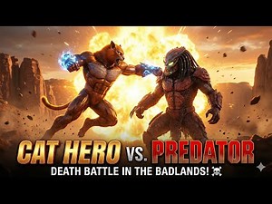 CAT HERO vs. PREDATOR: Death Battle in the Badlands! (Who Will Survive?) ☠️
