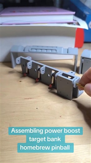 assembling power boost target bank for homebrew pinball #flipper #pinball #diy #fyp #3dprinted