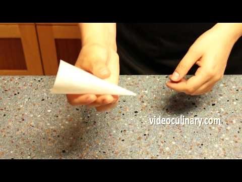 How To Make a Parchment Paper Cone - VideoCulinary.com