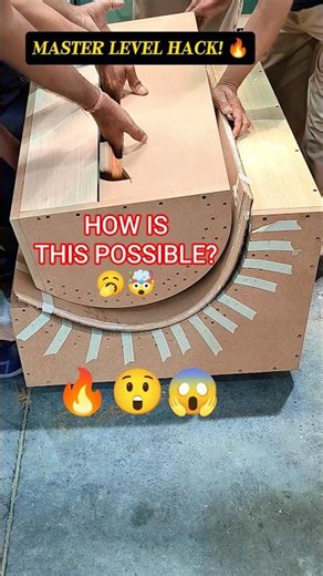 Genius Way to Bend Thick Plywood! 😲 #shorts #carpentry #diy