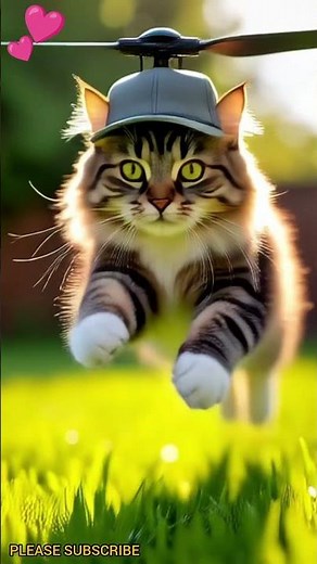 🚁🐱 Funny Pussycat with Helicopter Wings Running | Hilarious Cat Animation 😂✨