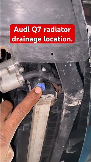 Audi Q7 coolant draining access.##q7 coolant #q7 radiator drain.#q7 coolant leak.