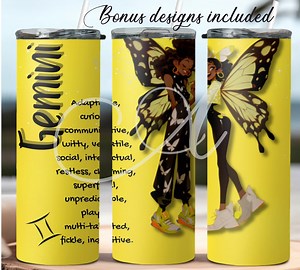 Gemini. Astrology Anime Girl Design, 20 Oz Skinny Tumbler Wrap, Anime Sublimation Design, Digital Download, Anime PNG Digital - Etsy