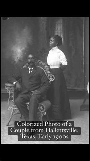 Step back in time with this stunningly restored and colorized photo of a couple from Hallettsville, Texas, captured in the early 1900s. This beautiful image showcases their elegant attire and timeless love, brought to life through meticulous restoration. #Restore #Colorize #History #Vintage #OldPhotos #TexasHistory #Hallettsville #Early1900s #Photography #TimelessLove #blackhistorymonth | Memory Lane Photos