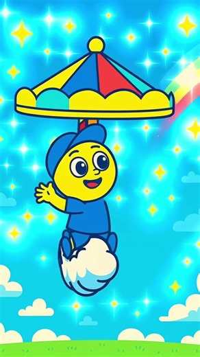 Up, Up, Up! Bimo on a Magic Cloud! 🌥️💛 #learningmagic