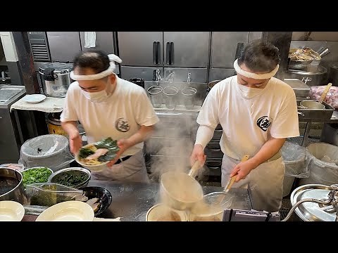 人気ラーメン店【柏王道家】厨房密着取材！息の合った漢たちの調理風景[Kashiwa Oudouya][Cooking scenery]