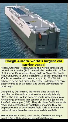 Höegh Aurora-world's largest car carrier vessel