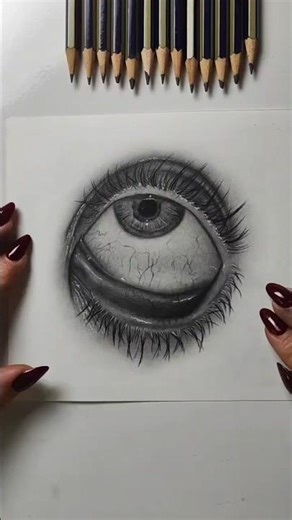 Realistic Eye Drawing | Charcoal Timelapse #drawing #pencilart #art