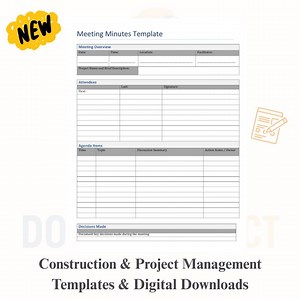 Meeting Minutes Template - Business and Project Notes - Digital Download and Editable Docs - Project Management Template - Etsy Australia