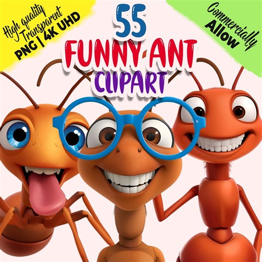 Funny Ant Clipart PNG Bundle, Funny Insect Graphics, 55 Pngs - Etsy