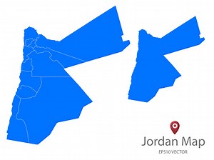Couple Set Map,Blue Map of Jordan,Vector EPS10