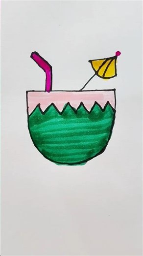 Coconut 🥥 easy drawing for kids #coconut #drawing #viral #cartoon #funny #youtubeshorts