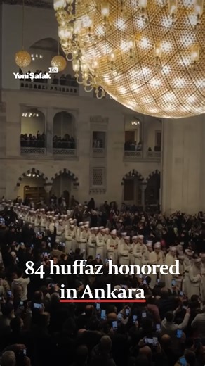 A ceremony was held at Kocatepe Mosque in Ankara, Türkiye, to recognize 84 individuals who have completed memorization of the Holy Quran. | Yeni Şafak