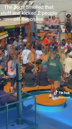 The had the dogs out on the Cruise. 2 people got kicked off for smoking during the SailAway party🤣 #carnivalcruise #sailawayparty #foryoupage #fyp #fypviral @carnival @Carnival Cruise Line AU @Royal Caribbean @Virgin Voyages @CARNIVAL SUNRISE