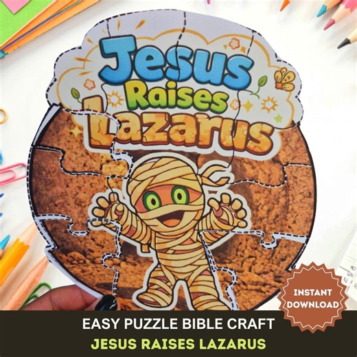 Jesus Raises Lazarus Puzzle Craft | Sunday School Activity (digital Download) - Etsy