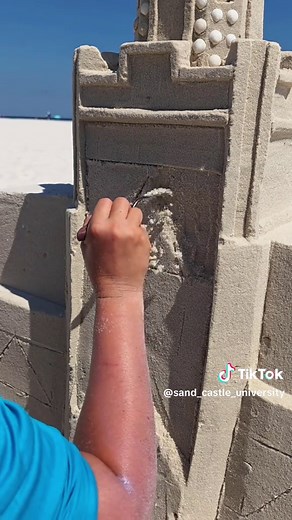 Sandcastle ASMR sand design tips — relieving build after collapse