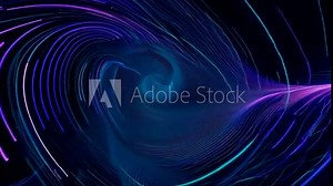 Abstract glowing blue wave pattern with dynamic light trails