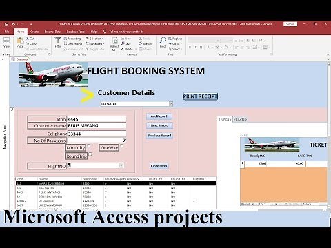 Microsoft Access Project | Create simple FLIGHT booking System PART 1 DEMONSTRATION