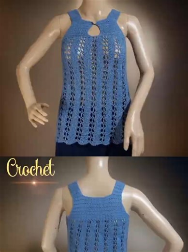 Stylish Crochet Sleeveless Top | Easy & Chic 🧶 Just a short clip here! Watch the full step-by-step crochet tutorial on my YouTube Channel — link in bio 💖🌸 This beautiful crochet sleeveless top features a clean stitch pattern with a lightweight and breathable design ✨💙 Perfect for warm weather, casual outfits, or layering with your favorite pieces. A timeless handmade crochet top that’s stylish, comfortable, and perfect for everyday wear. #crochettop #crochetsleevelesstop #crochetfashion #han