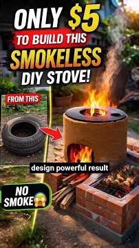 Only $5 to Build This Smokeless DIY Stove at Home #rocketstove #cleanburning #woodburning