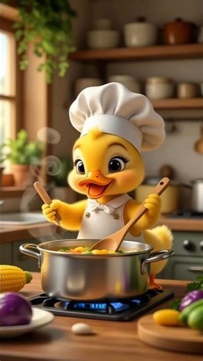 Adorable cute duckling cooking❤️🍁 #cute #pets #funny #duck #ai #dhinkachika