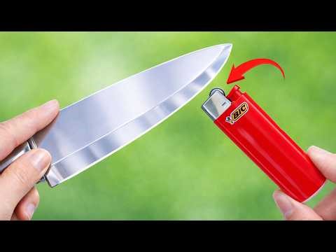 Don’t Throw Away Your Lighter! Sharpen Knives Like a Razor with This DIY Trick