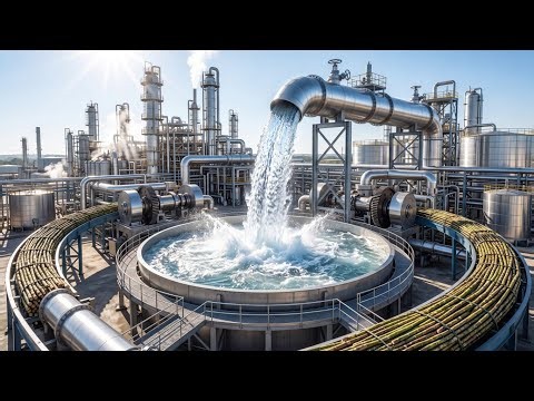 Inside a Giant Ethanol Factory | Sugarcane to Fuel Production Process #biofuel #ethanol