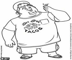 Tito with Turbo on his hand coloring page printable game