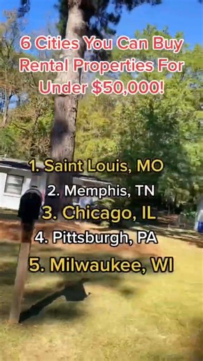 🔥 Comment “Vacant” to Start Your Training for FREE Buy Rental Properties Under $50,000 in these 6 Cities | Flip Man