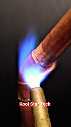 Copper Pipe Brazing.#fridge #refrigeration #airconditioner #hvac #welding #youtubeshorts #shortsfeed