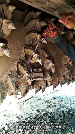 Steel Against Concrete: Manual Process of Road Header Drill Bit Replacement