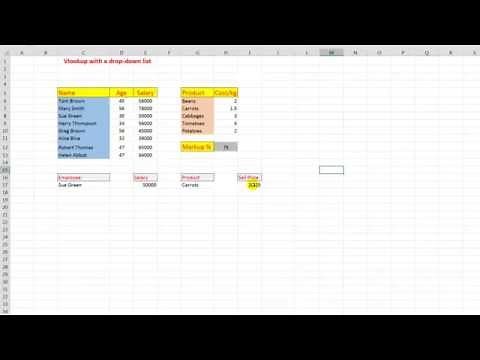 How to use Vlookup with drop-down lists and formulas