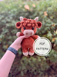 Crochet Highland Cow Amigurumi Pattern | Farm Animal Crochet Pattern | Cow Plushie Crochet Pattern - Etsy
