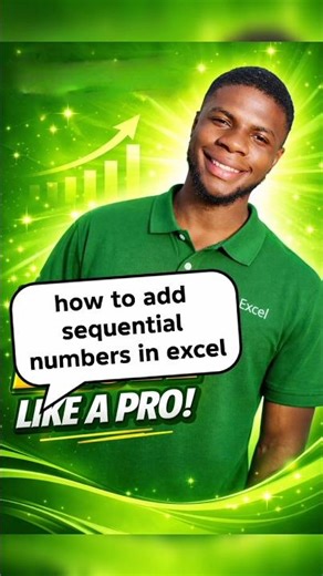 how to add sequential numbers in excel. #excel #dataanlysis #exceltips