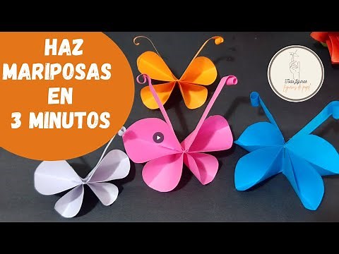 Cómo hacer mariposas de papel [Tutorial paso a paso] MARIPOSAS. Haz mariposas en tres minutos