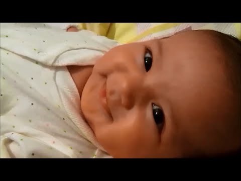 One month old baby talking
