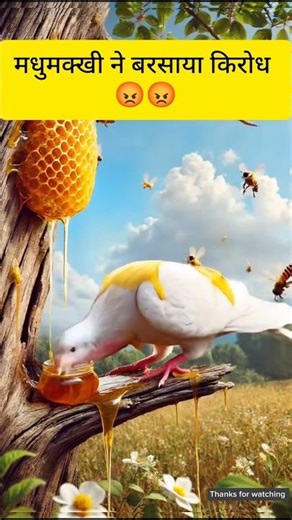 जब कबूतर ने खाया मधुमक्खी का छत्ता! 😱 | Moral Story for Kids | कबूतर और मधुमक्खी#hindhi khani|