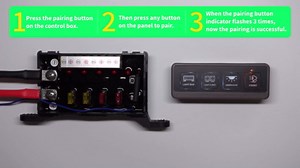 4 Gang Wireless Switch Panel, Auxiliary Car Swtich Panel with 4 Light Modes Memory Function, 12V 60A Universal Relay Switch Box for Truck Offroad SUV UTV ATV Boat Marine