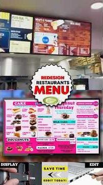 Modren Menu Bord Design, Tv Menu Display, Video Menu, Menu Card ideas