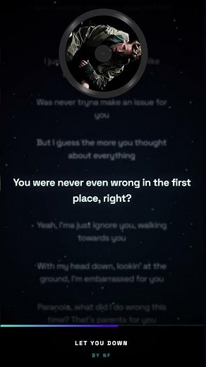 Let You Down by NF #lyrics #musiclyrics