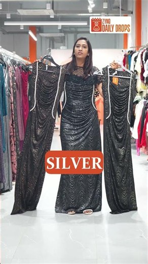 Turn heads with our stunning, shimmer-detailed party wear gowns!